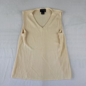 Country Shop 100% Silk vest Cream, Size: Med. Quiet Luxury, classy, minimalist